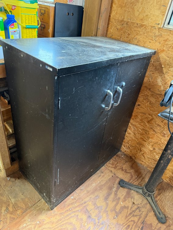 Metal Storage Cabinet with Assorted Paints