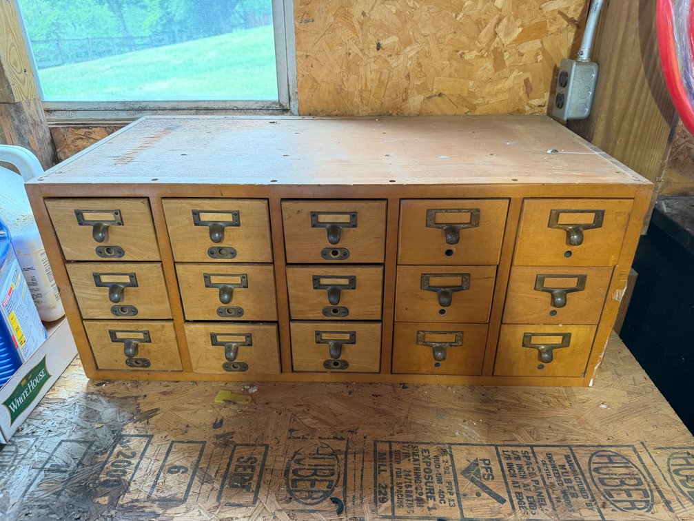 Wooden 15-Drawer Small Parts Cabinet