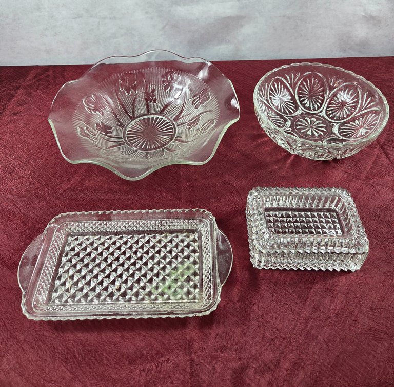 Vintage Clear Pressed Glassware