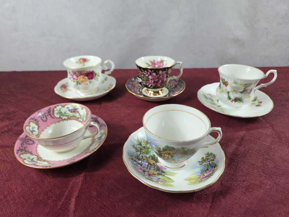 Assorted Fine China Teacup and Saucer Sets
