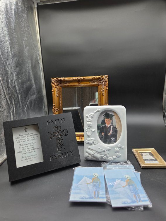 Tabletop Photo Frames, Mirror, and Prints