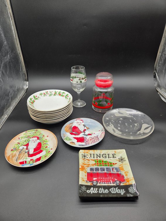 Holiday Ceramic Bowls, Decorative Plates, and Glassware