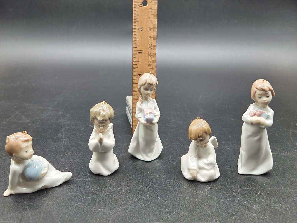 Lladró Glazed Porcelain Angel Hanging Ornaments