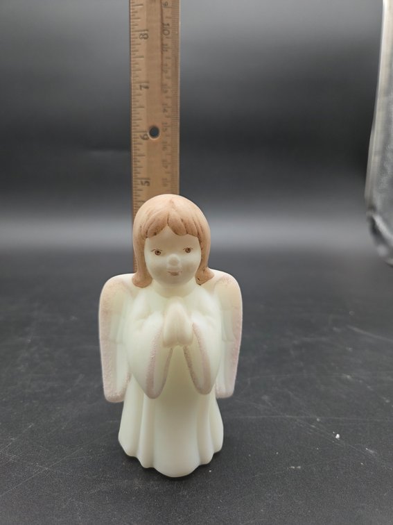 Hand-Painted Frosted Glass Praying Angel Figurine