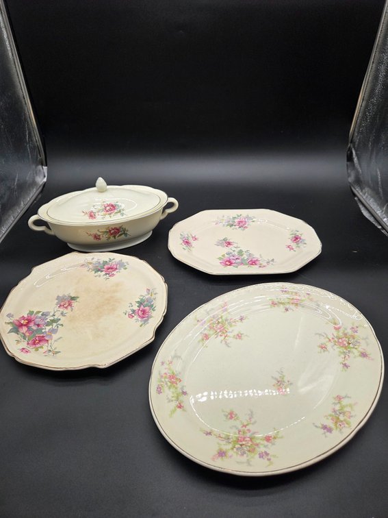 Edwin M. Knowles China Co. Floral Ceramic Servingware