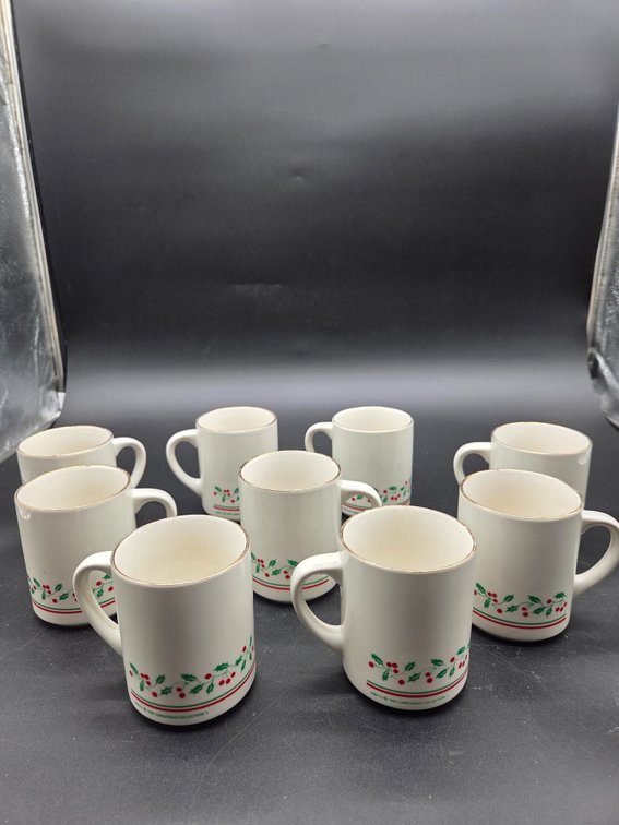 Arby's 1987 Christmas Collection Ceramic Mugs