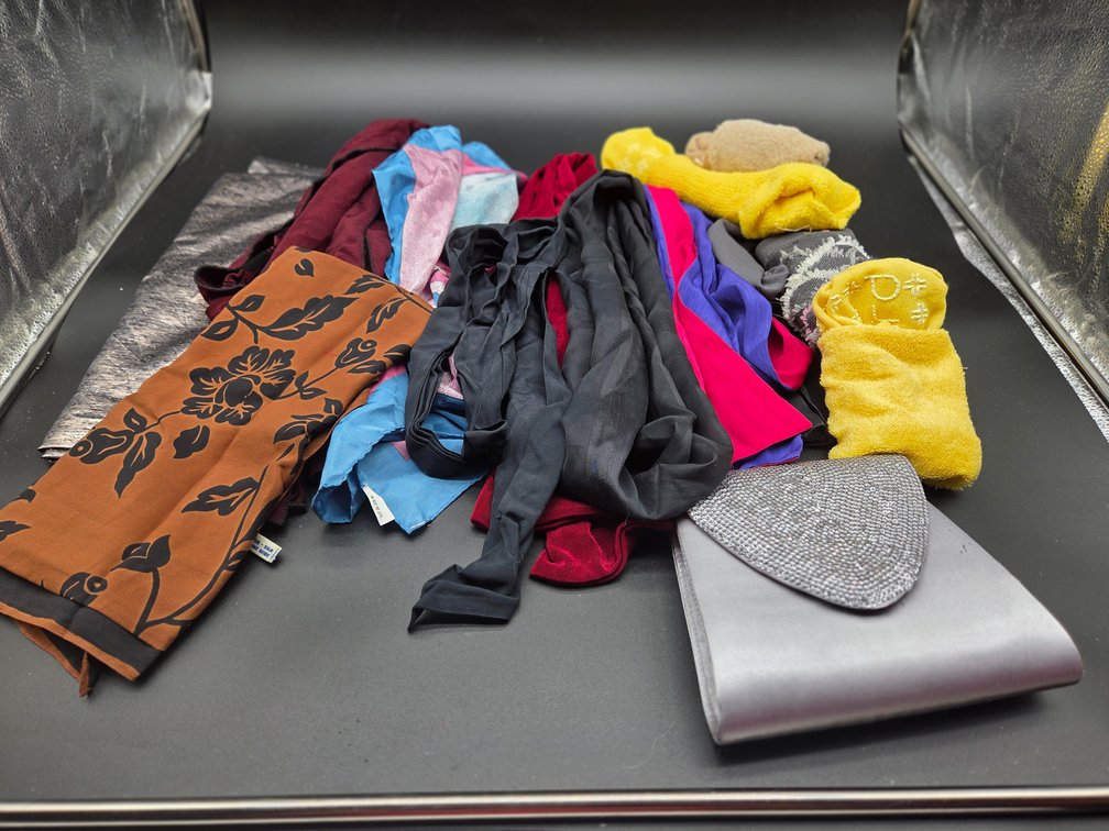 Satin Evening Clutch, Scarves, Socks, and Fabric Remnants