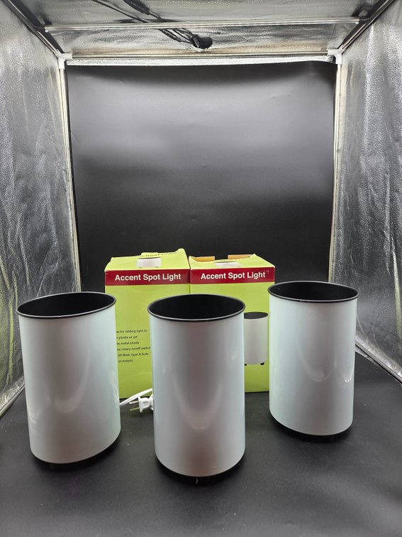 White Metal Cylindrical Accent Spot Lights