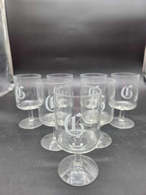 Monogrammed Clear Glass Stemmed Goblets