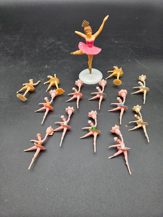 Molded Plastic Ballerina Figurines and Candle Holders