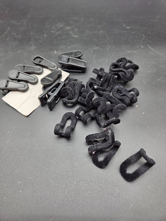 Joy Black Hanger Clips and Flocked Cascading Hooks