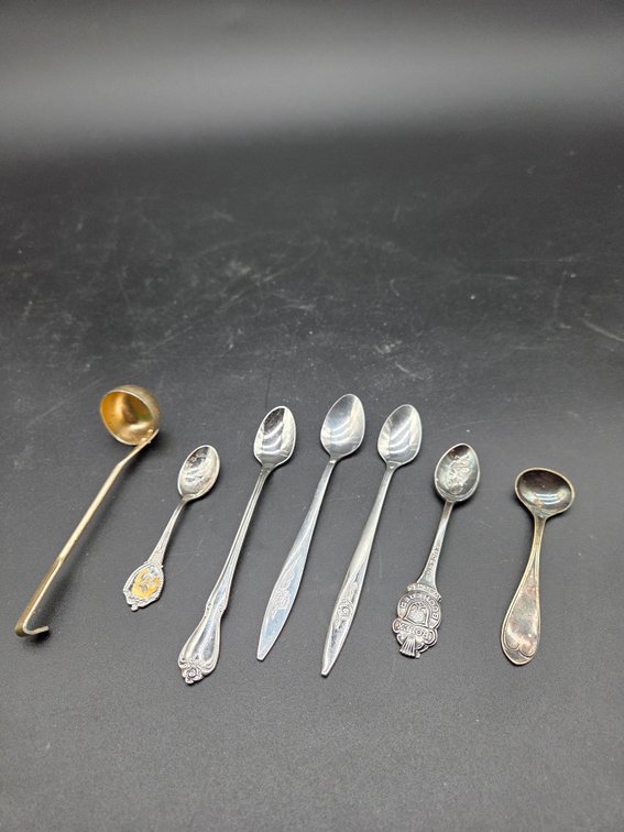 Souvenir Spoons, Demitasse Spoons, and Condiment Ladle