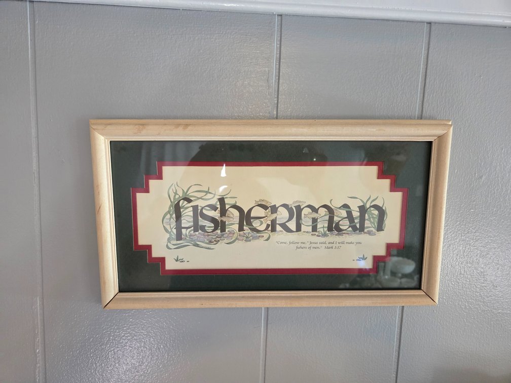 Framed Mark 1:17 Fisherman Calligraphy Art Print
