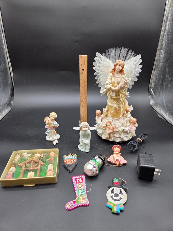 Fiber-Optic Angel Figurine, Porcelain Angels, and Ornaments