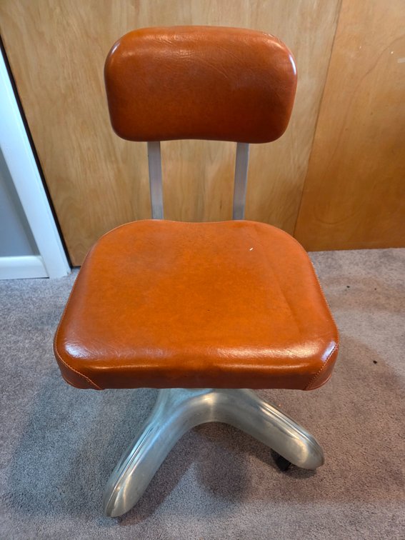 Rolling Office Task Chair with Cast Aluminum Bases