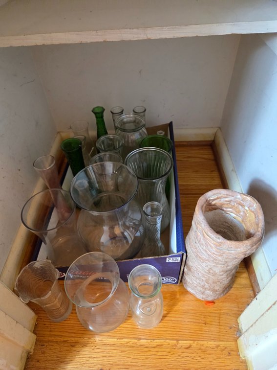 Glass Vases, Jars, and Textured Ceramic Vase
