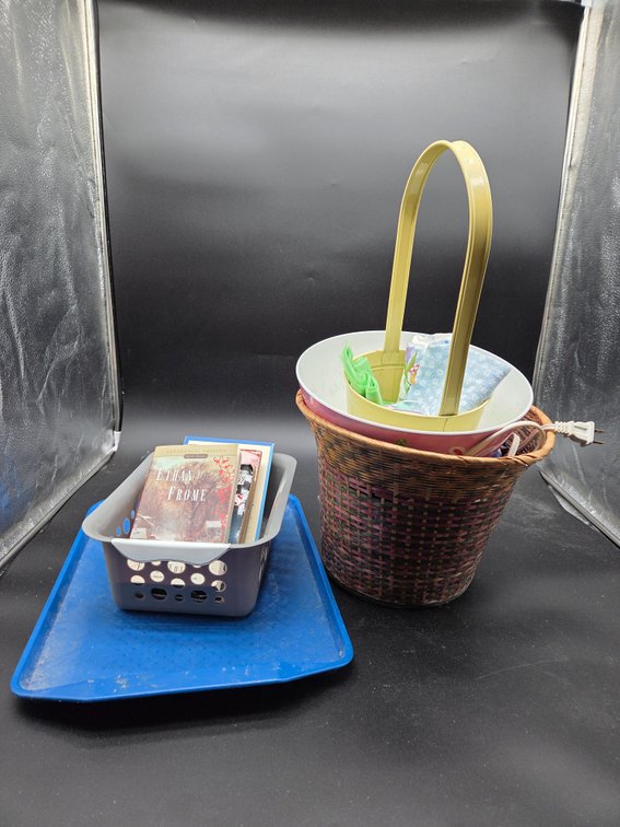 Baskets, Tray, Paperback Books, Easter Decor, and More