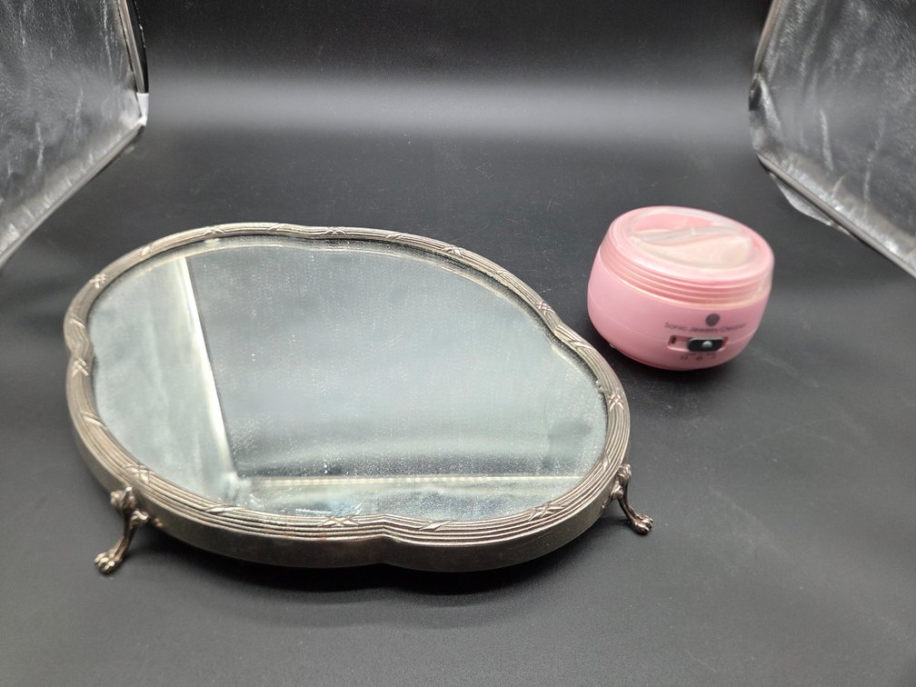 Mirrored Vanity Tray and Sonic Jewelry Cleaner
