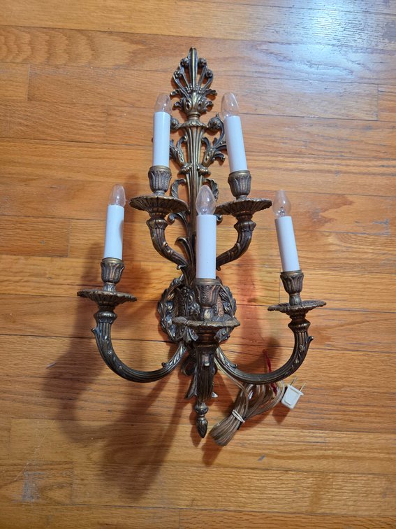 Five-Light Wall Sconce with Foliate Scrollwork