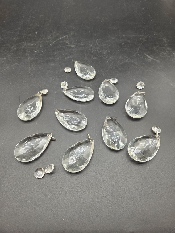 Clear Faceted Crystal Chandelier Prisms and Beads