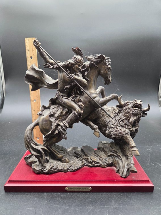 Liberty Bronze Collection Native American Buffalo Hunt Sculpture