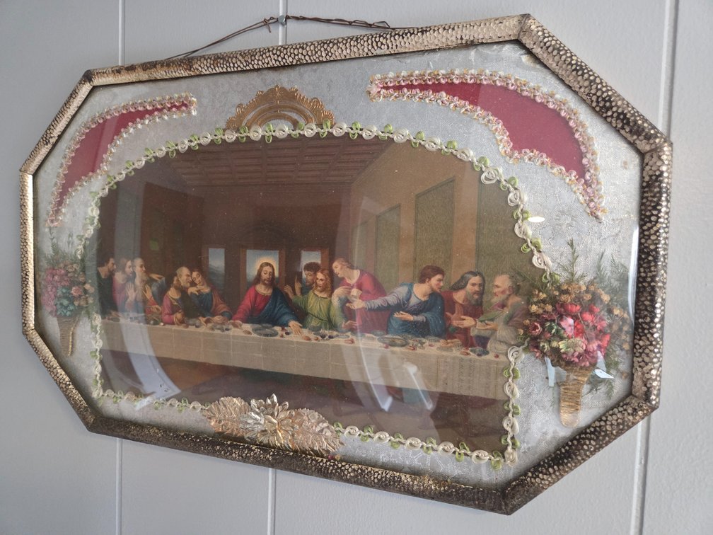 Last Supper Convex Glass Metal Framed Shadowbox