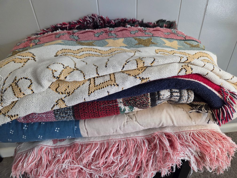 Woven Tapestry Throw Blankets and Patchwork Quilt