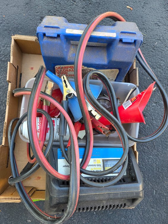 Battery Charger, Tire Chains, and Automotive Accessories