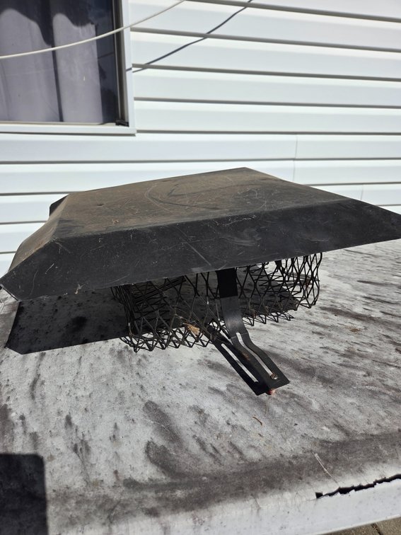 Black Metal Chimney Cap with Spark Arrestor Screen