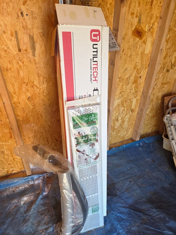 Fluorescent Lamps, Vinyl Gutter Screen, and Metal Pipe