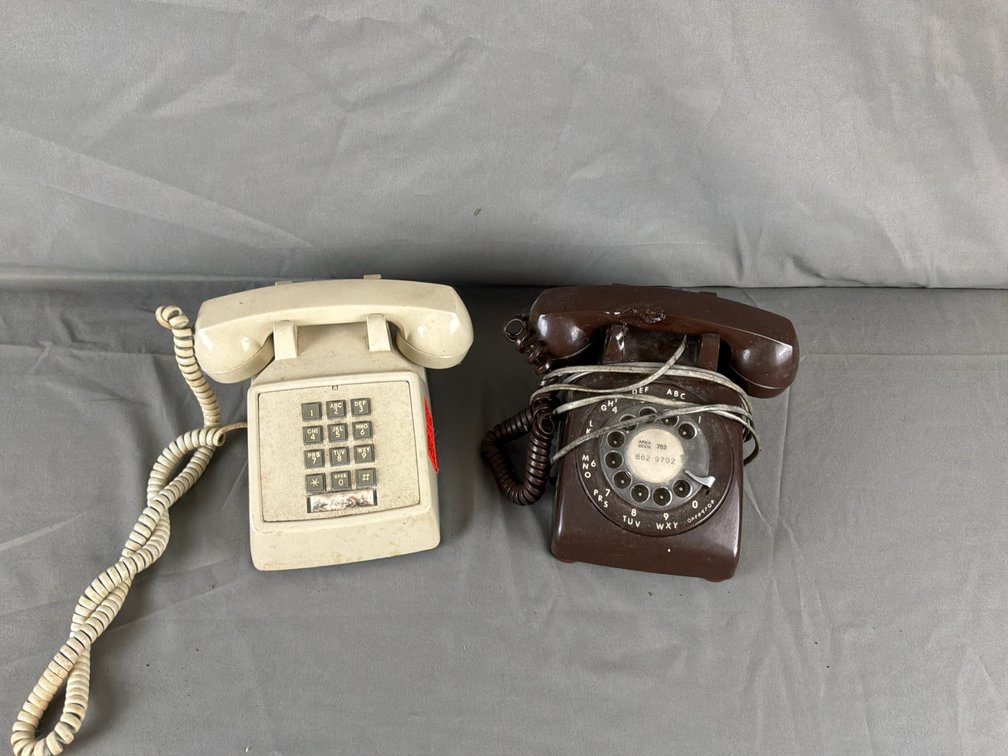 Push-Button and Rotary Dial Desk Telephones