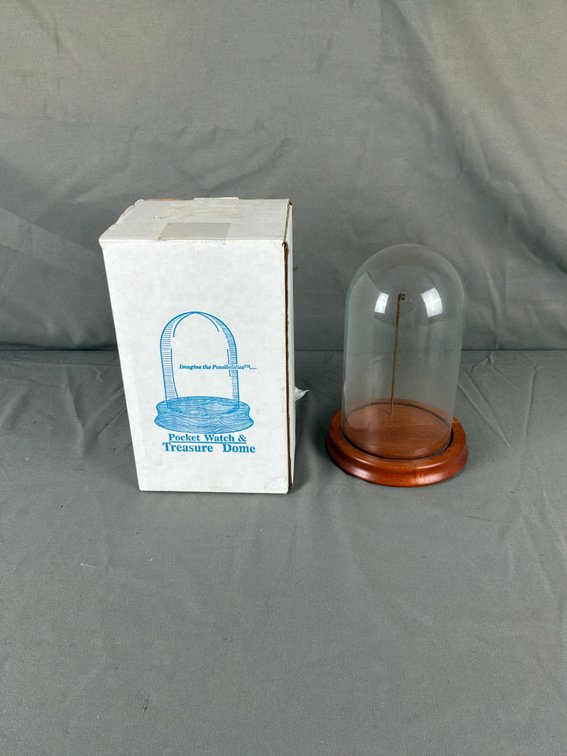 Pocket Watch & Treasure Dome Glass Display Case