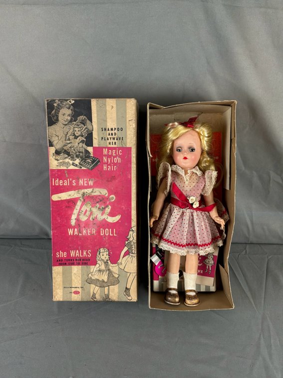 Ideal Toni Walker Doll with Original Box and Play Wave Set