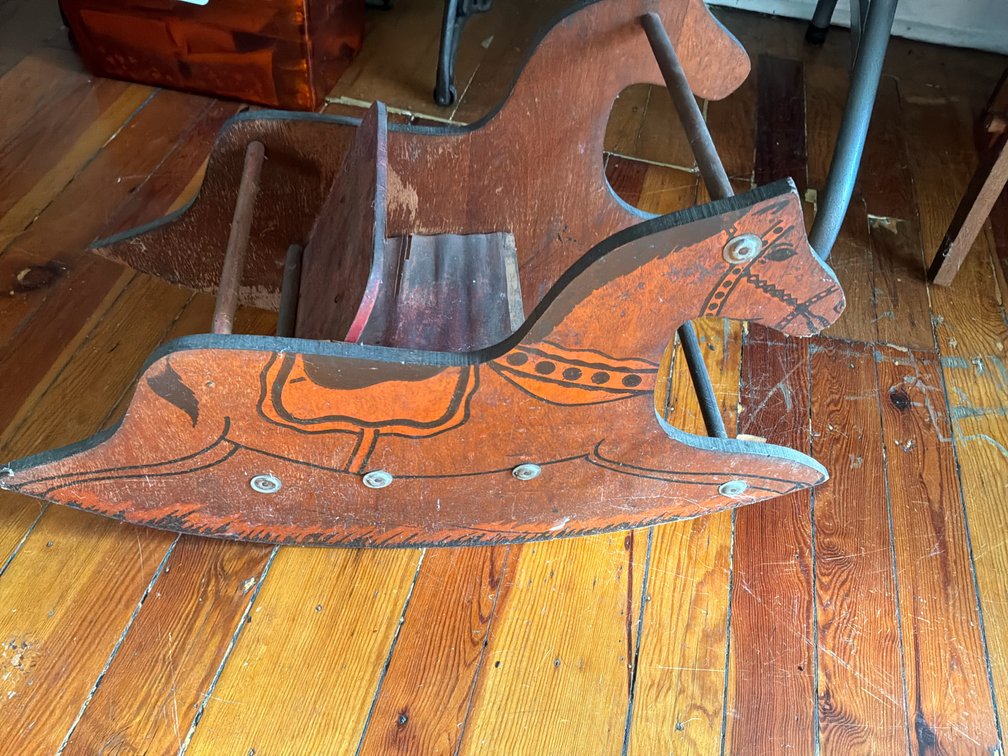 Child's Painted Wood Rocking Horse Seat