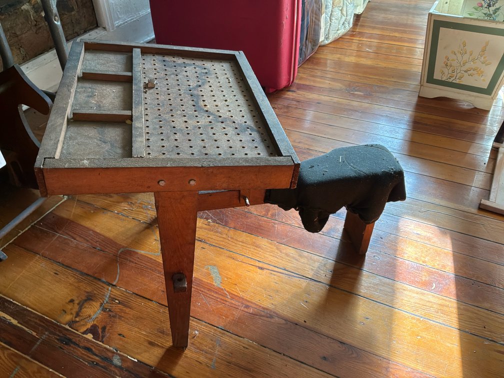 Wooden Cobbler's Bench with Attached Seat