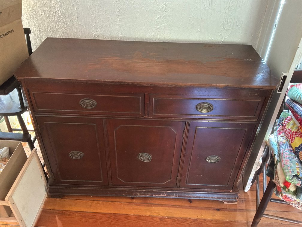Mahogany Two-Drawer Sideboard Cabinet