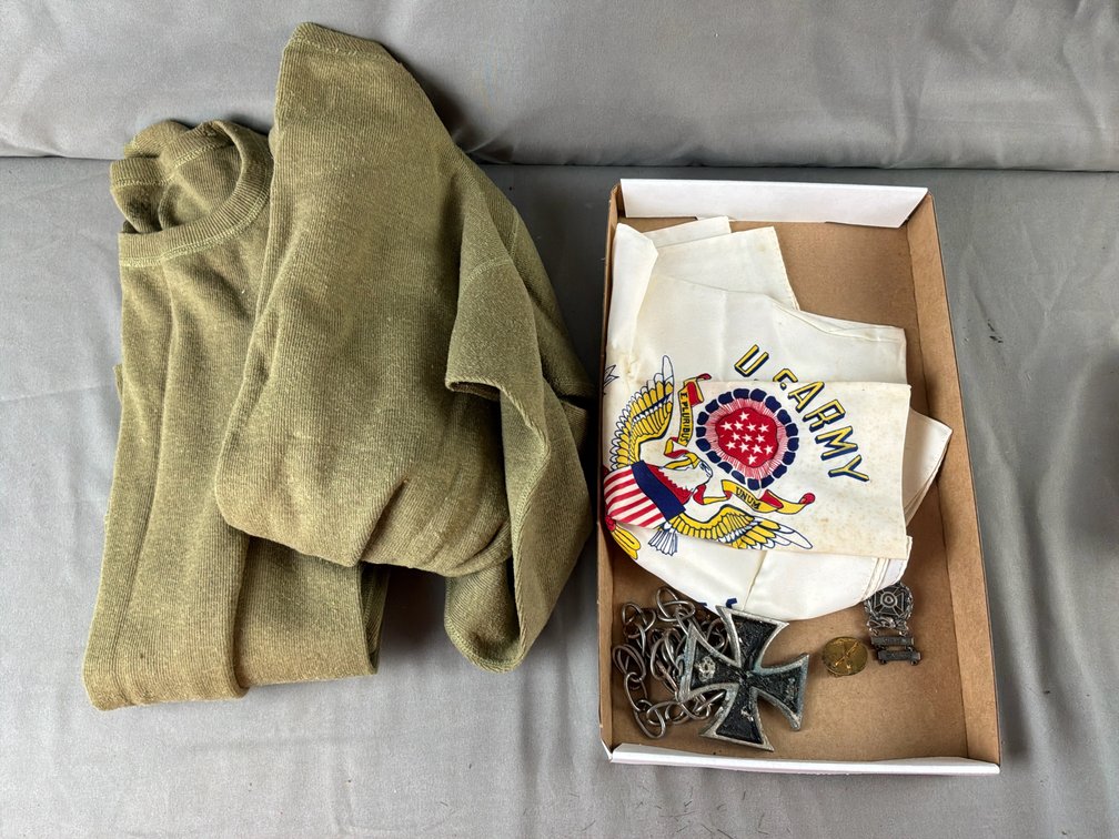 U.S. Army Souvenir Scarf, Insignia Pins, and Thermal Garment