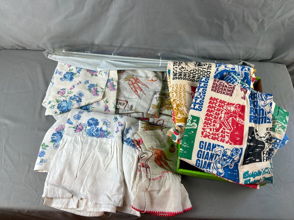 Printed Fabric Panels, Curtains, and Curtain Rods