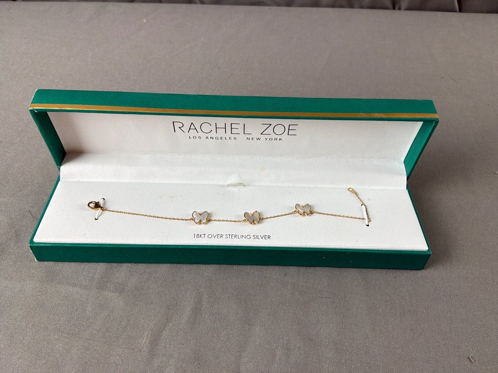 Rachel Zoe 18K Gold over Sterling Butterfly Station Bracelet