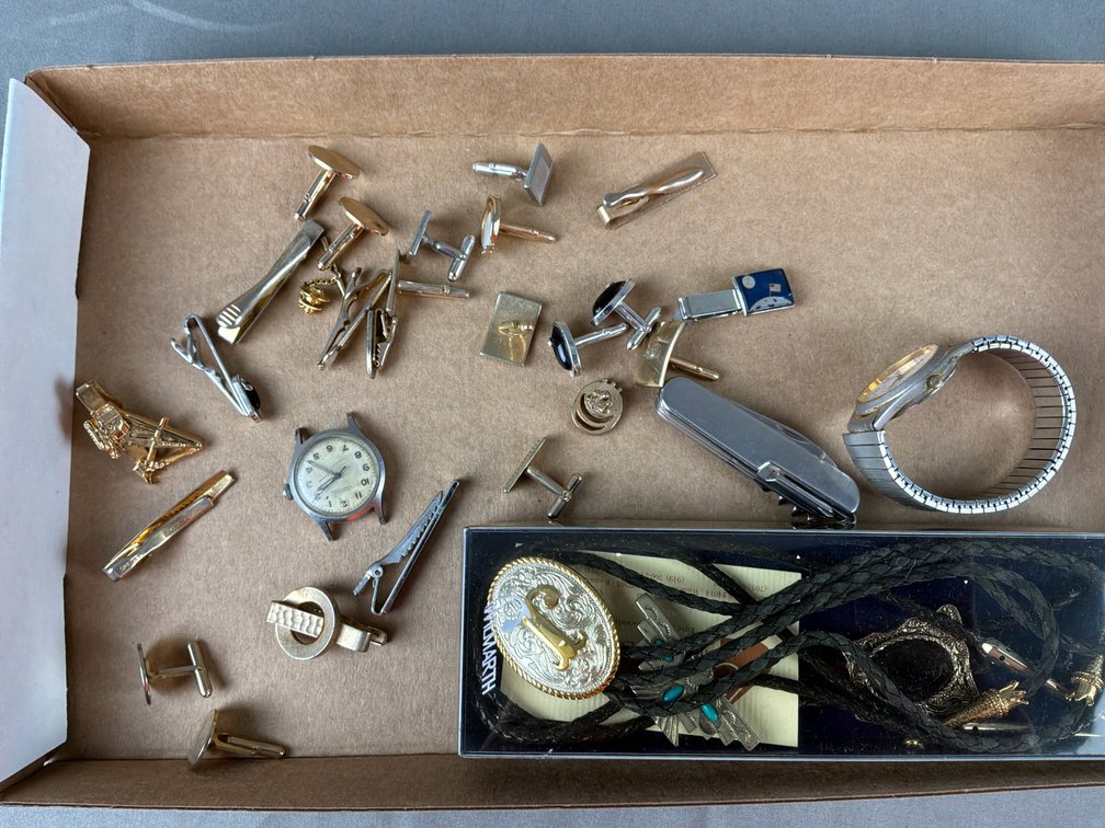 Bolo Ties, Wristwatches, Cufflinks, and Pocket Knife