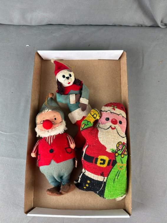 Cloth and Felt Christmas Figures and Ornaments