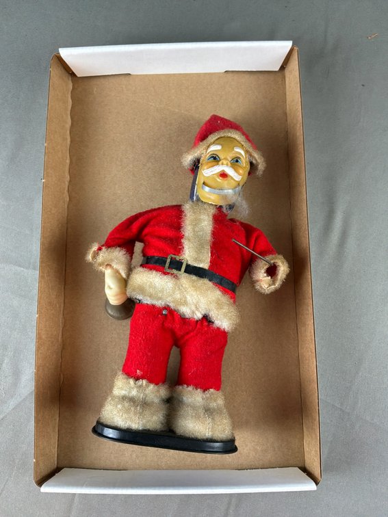 Mechanical Santa Claus Figure on Oval Base