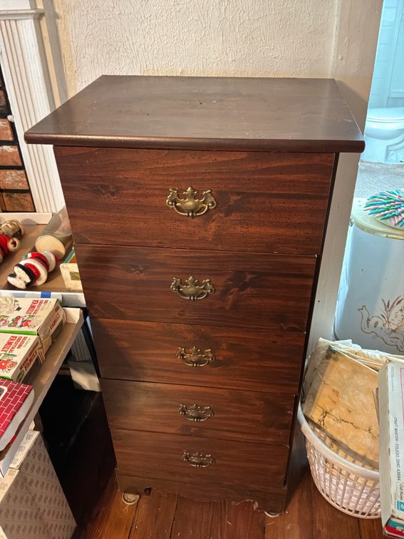 Five-Drawer Wood Tall Chest of Drawers