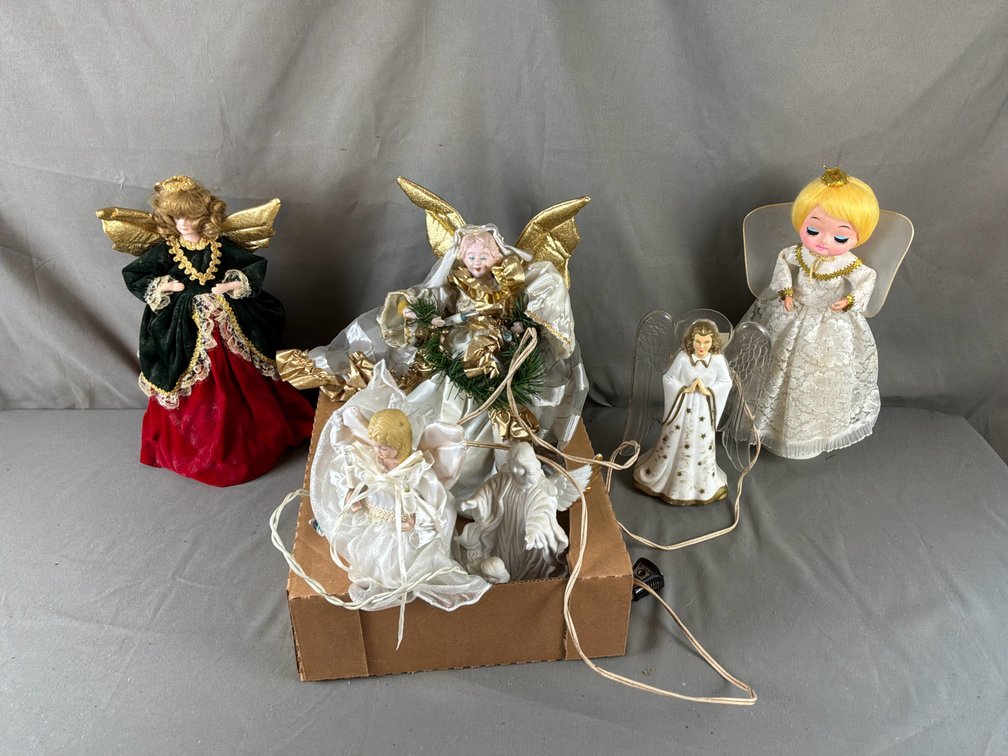 Electric and Fabric Angel Tree Toppers and Figurines