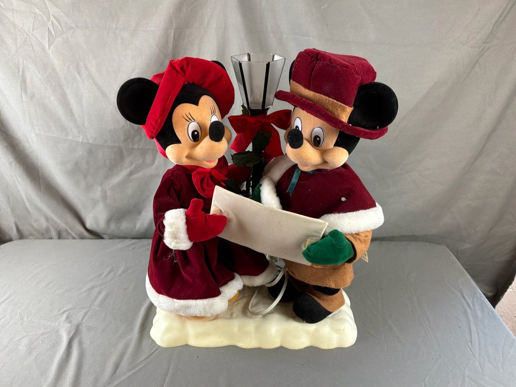 Mickey and Minnie Mouse Animated Holiday Caroler Display