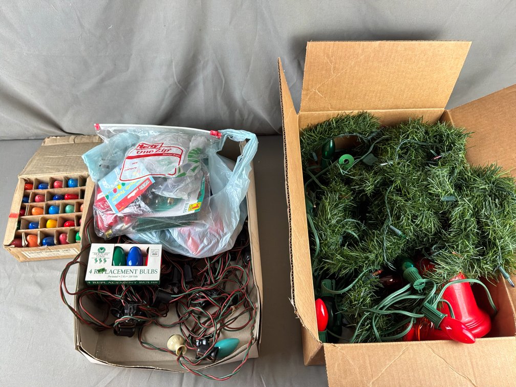 Christmas Light Bulbs, String Lights, and Garland