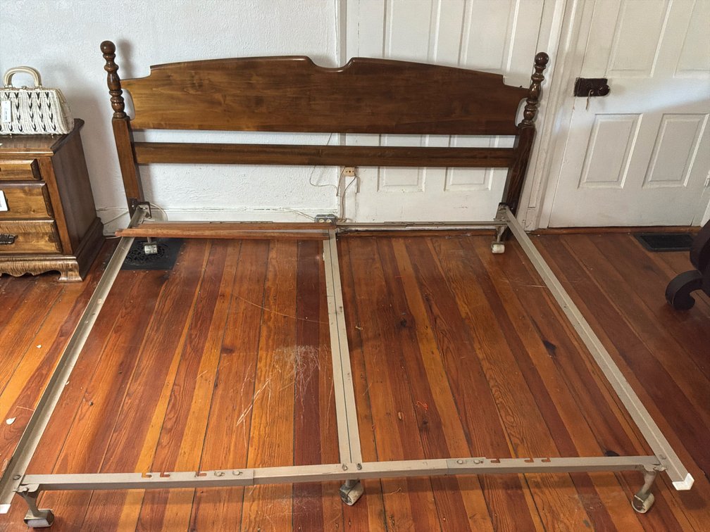 King Size Hollywood Bed Frame and Wood Headboard