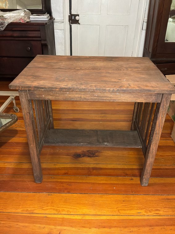 Mission Style Oak Desk with Slatted Sides