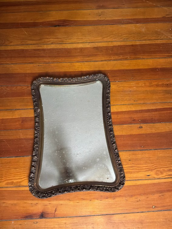 Ornate Bronze and Gold-Tone Framed Mirror