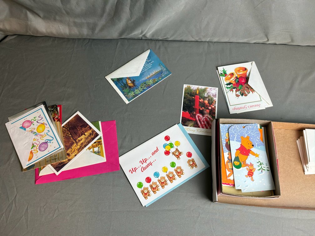 Greeting Cards and Envelopes with Storage Box
